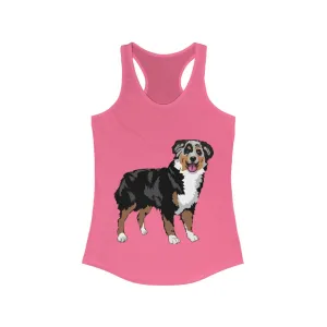 Australian Shepherd Women's Ideal Racerback Tank, XS-2XL, 15 Colors, Slim Fit, Extra LIght Fabric, FREE Shipping, Made in USA!!