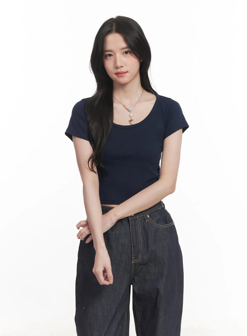 Basic Slim-Fit Crop Top CA510