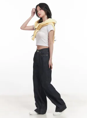 Basic Slim-Fit Crop Top CA510