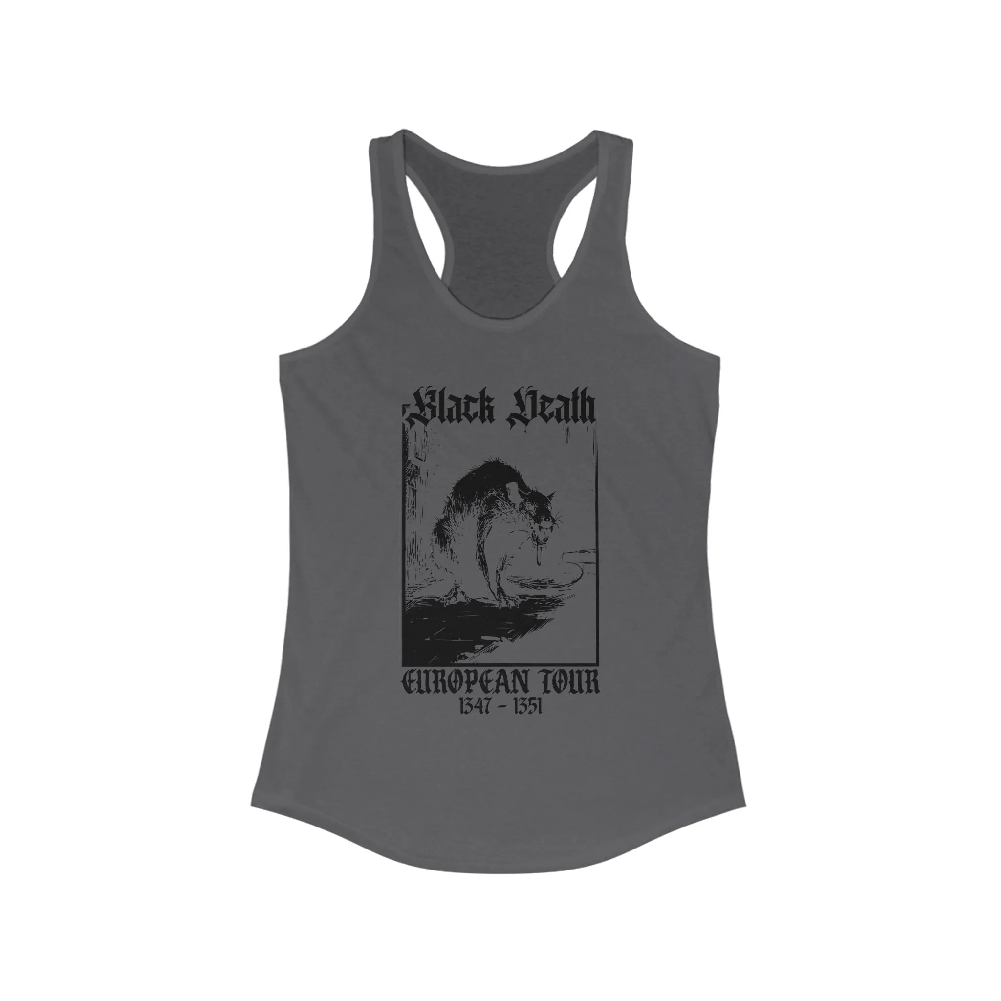 Black Death European Tour Plague Rat Women's Racerback Tank Top