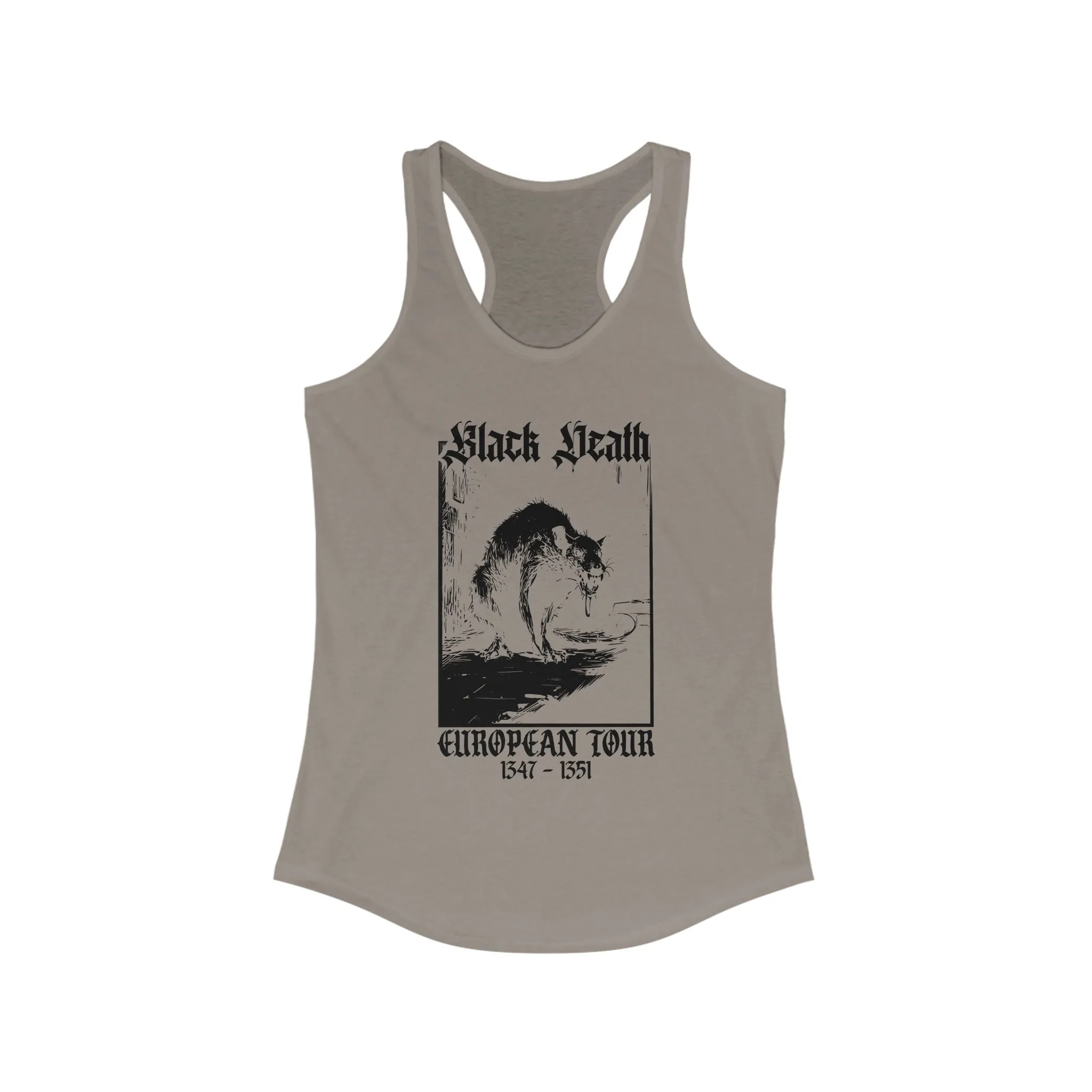 Black Death European Tour Plague Rat Women's Racerback Tank Top
