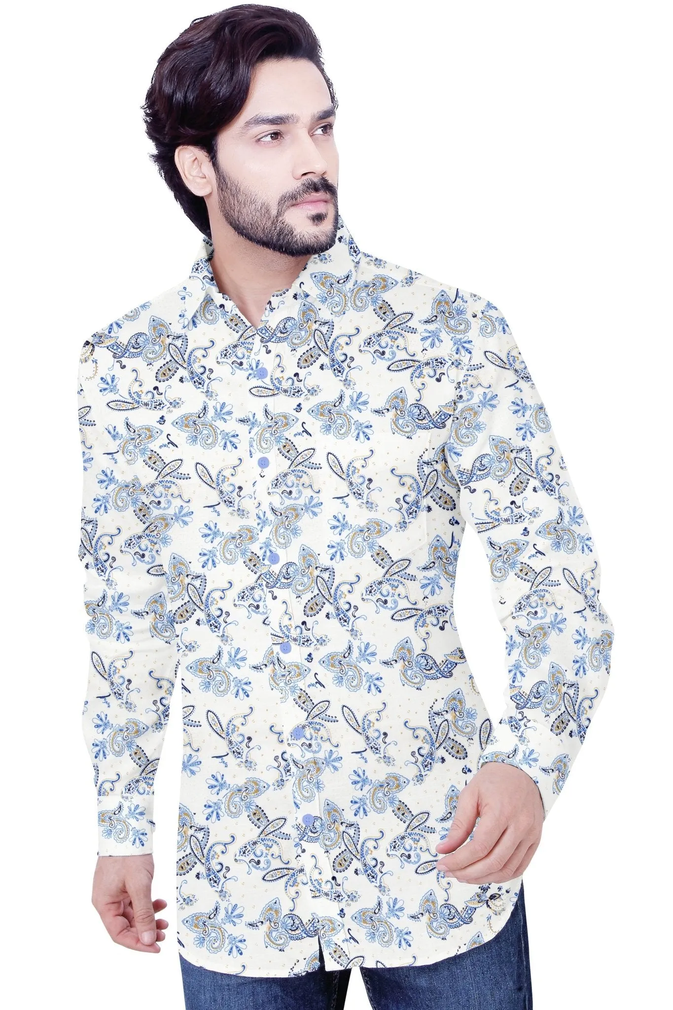 Classic Floral Cotton Shirt Men's Shirt