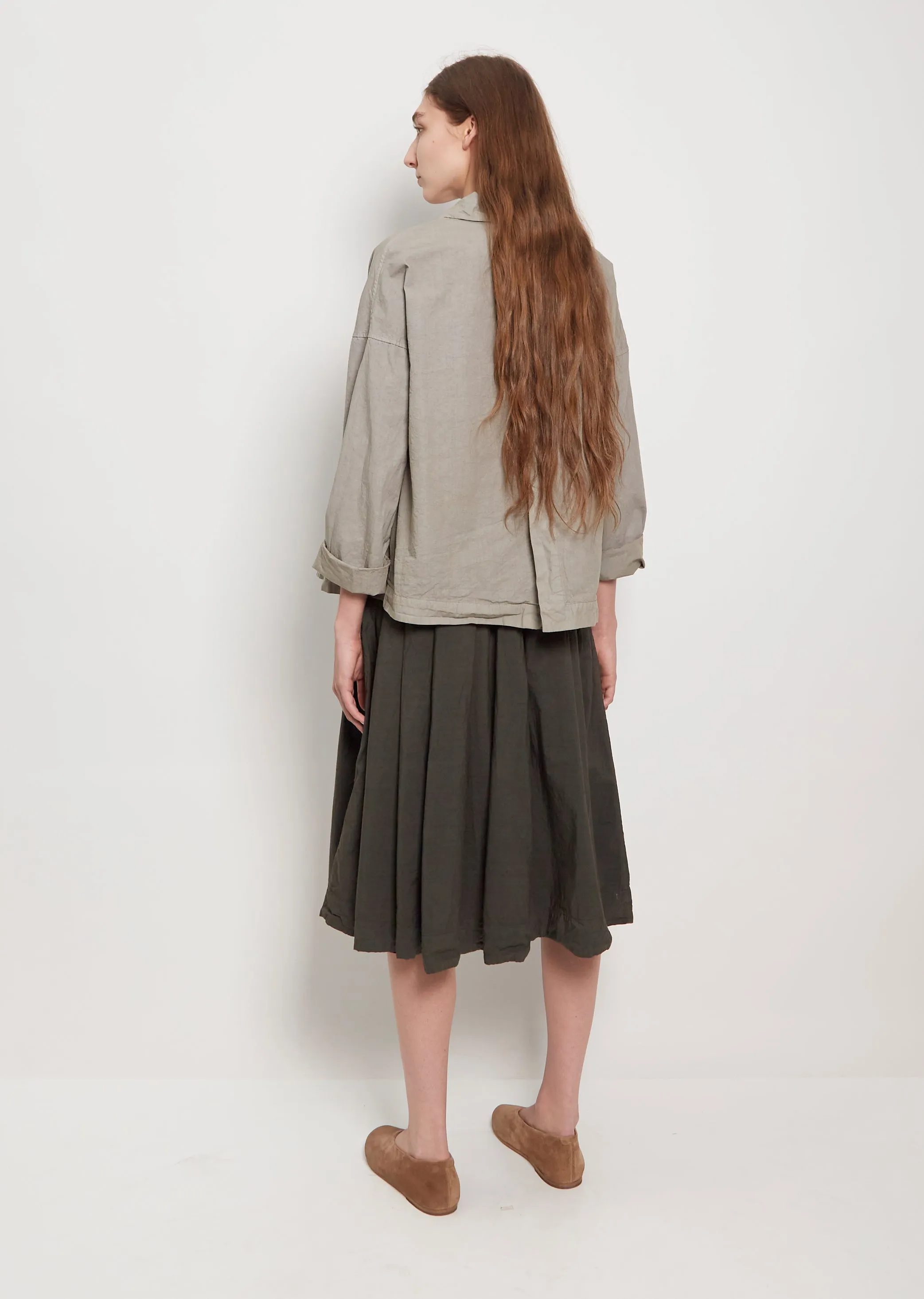 Cotton Canvas Loose Blazer — Stone Grey