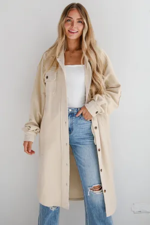 FINAL SALE - Undeniably Stylish Oatmeal Longline Shacket