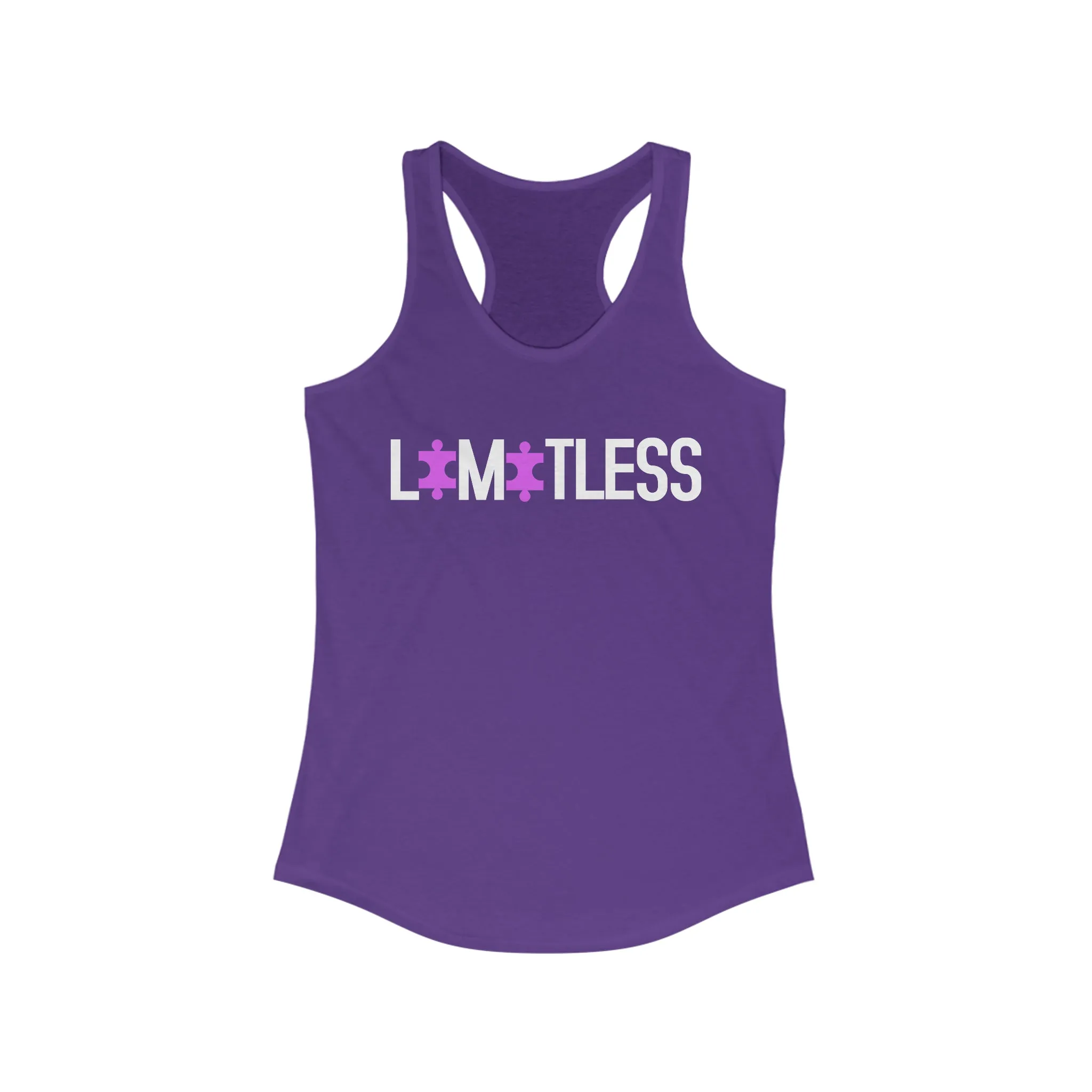 Limitless Autism Awareness Shirt | Autism Puzzle Piece Design | Women's Ideal Racerback Tank