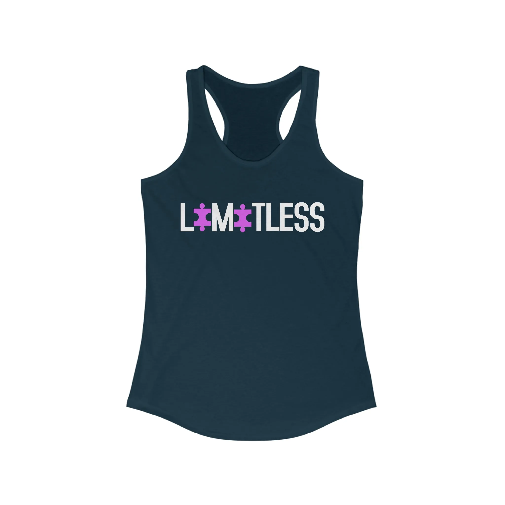 Limitless Autism Awareness Shirt | Autism Puzzle Piece Design | Women's Ideal Racerback Tank