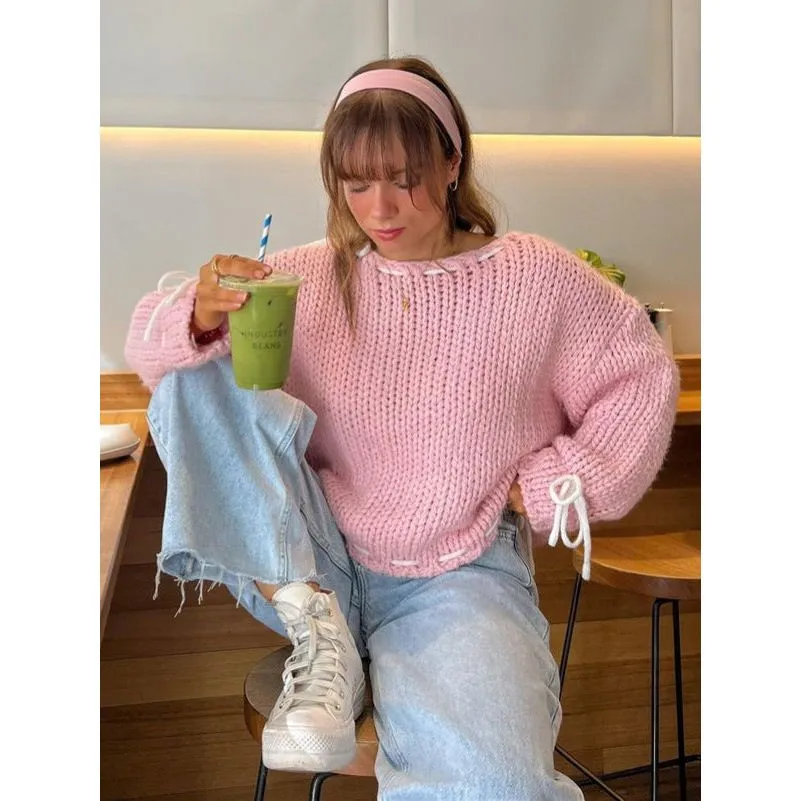Long-sleeved Loose Knit Sweater