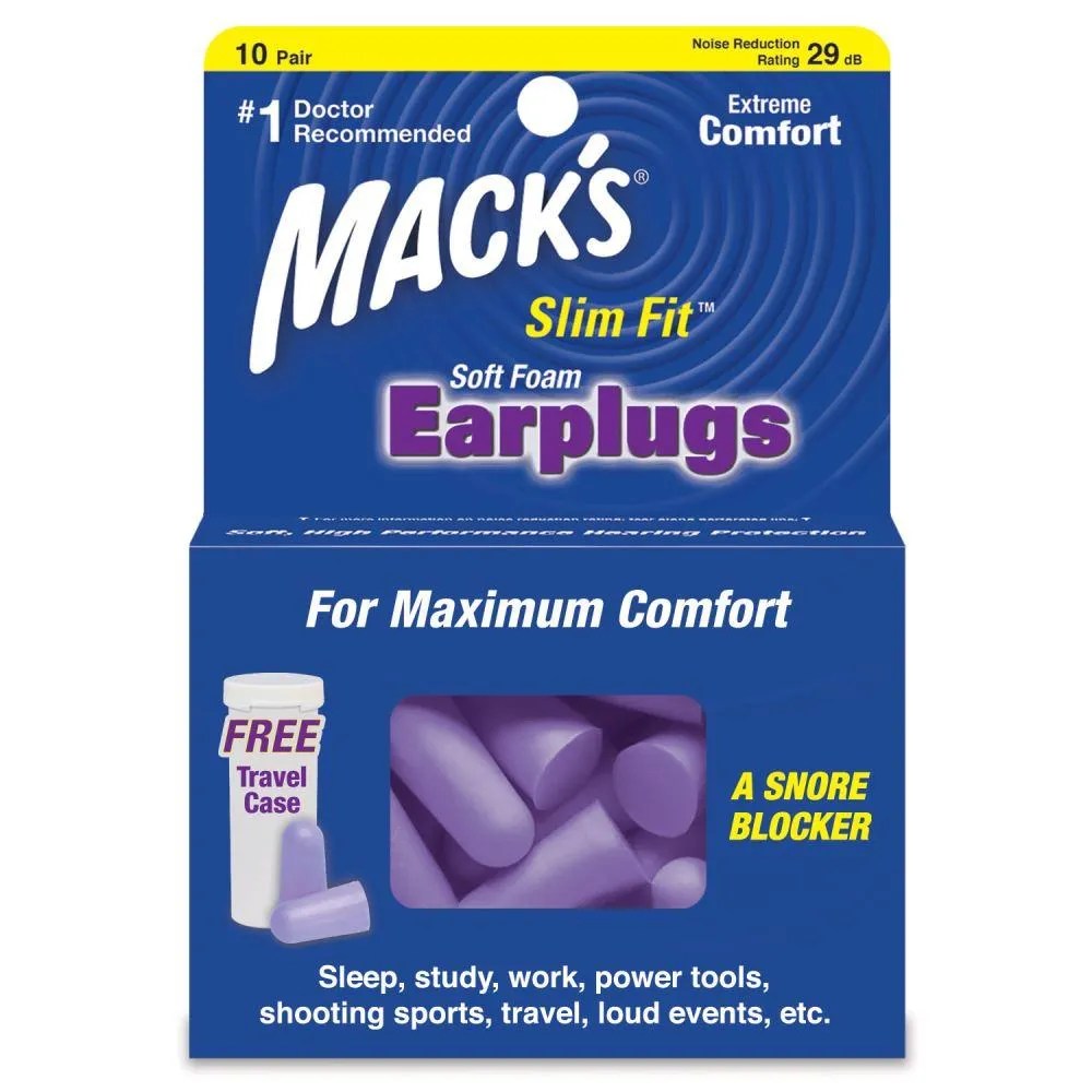 Macks Slim fit soft foam earplugs
