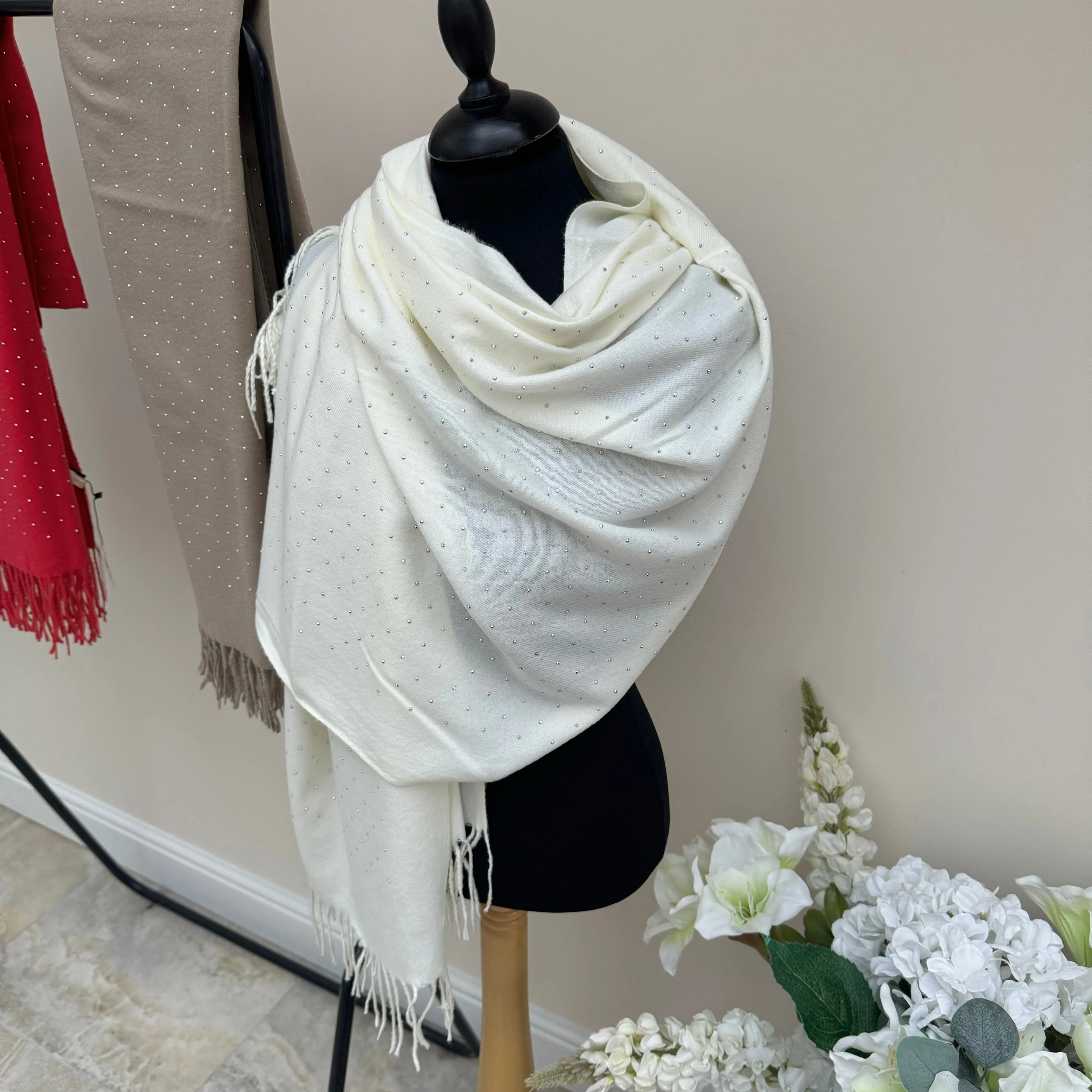 Malissa J Studded Pashmina Wrap Scarf