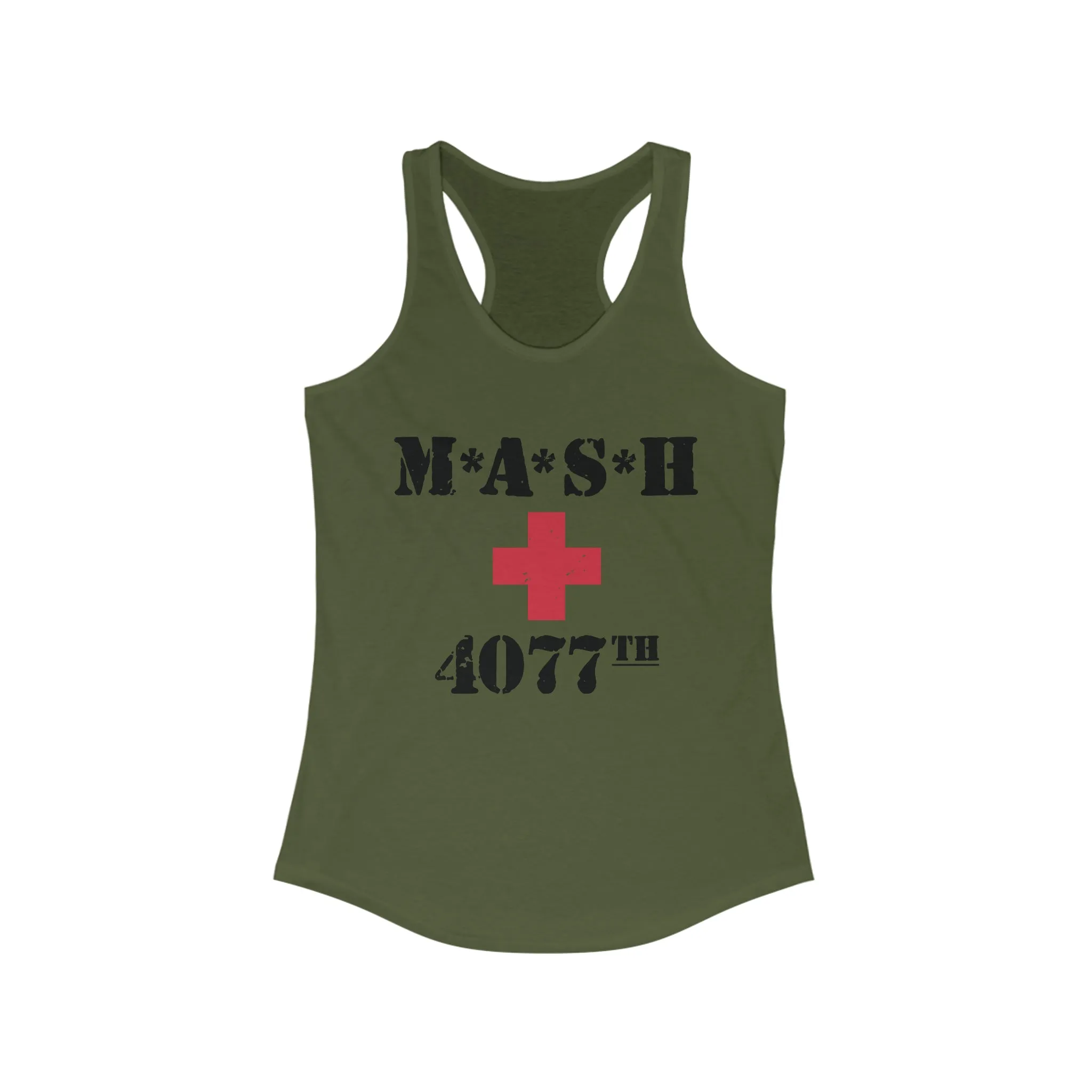 MASH 4077th Division TV Show Retro Shirt | Korean War Vintage T-shirt | Women's Slim-fit Racerback Tank Top