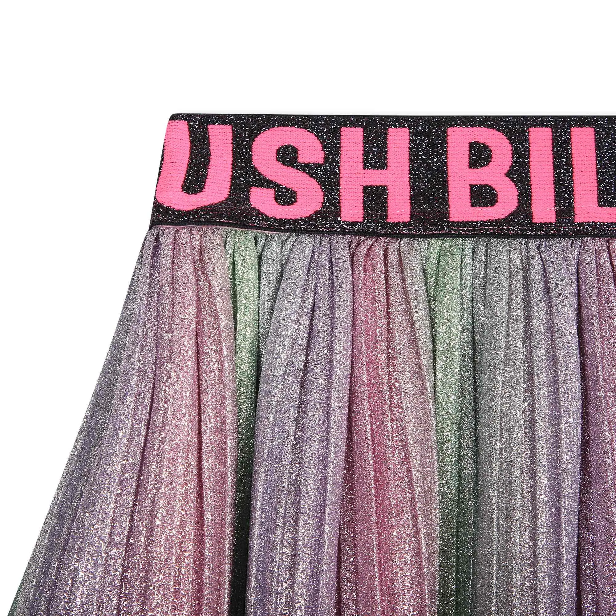 Multicolor Metallic Pleated Skirt
