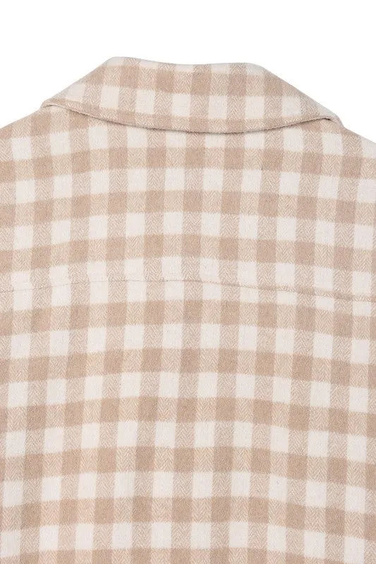 Neutral Gingham Shacket