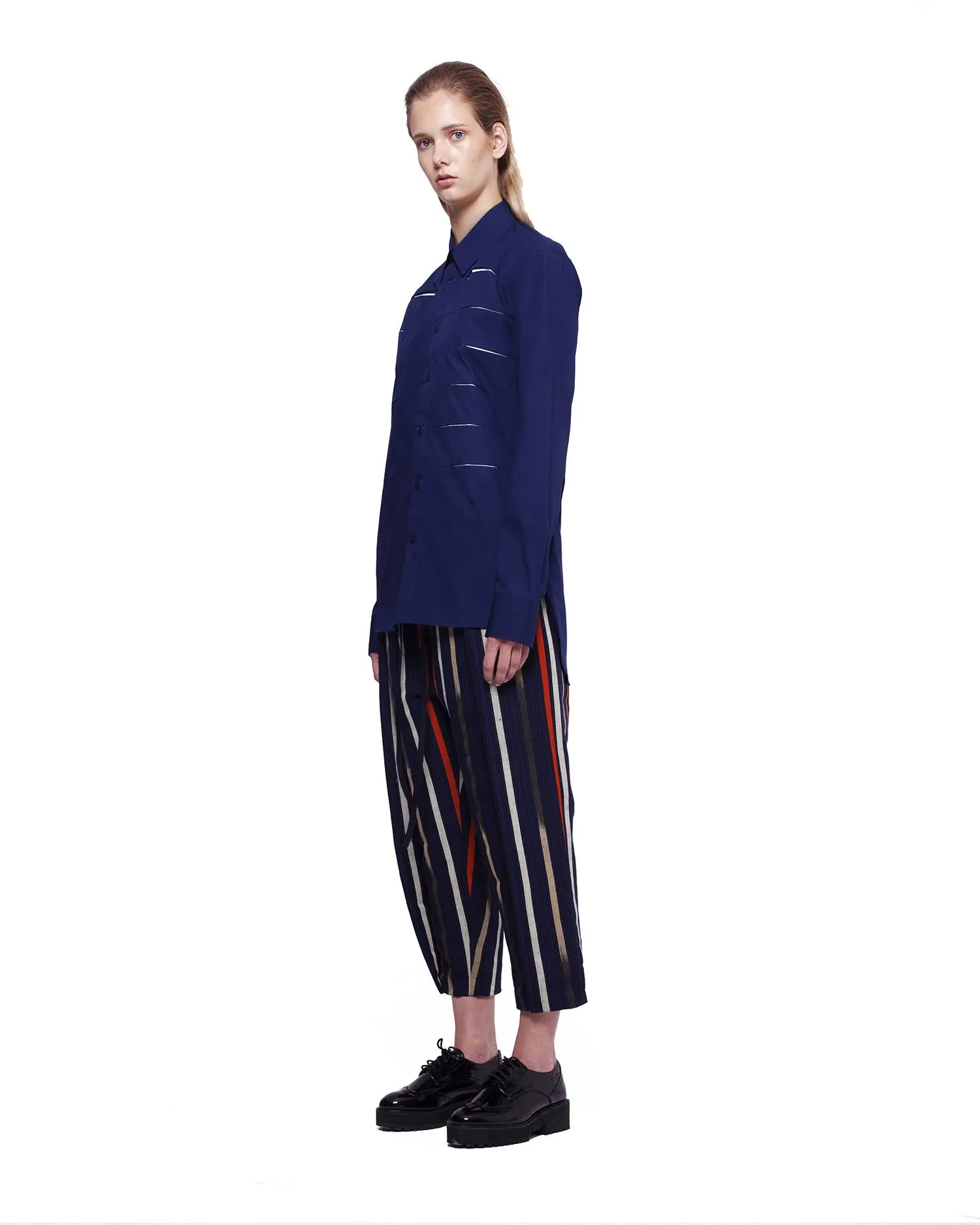 Peekaboo Slim-Fit Shirt - Navy/White