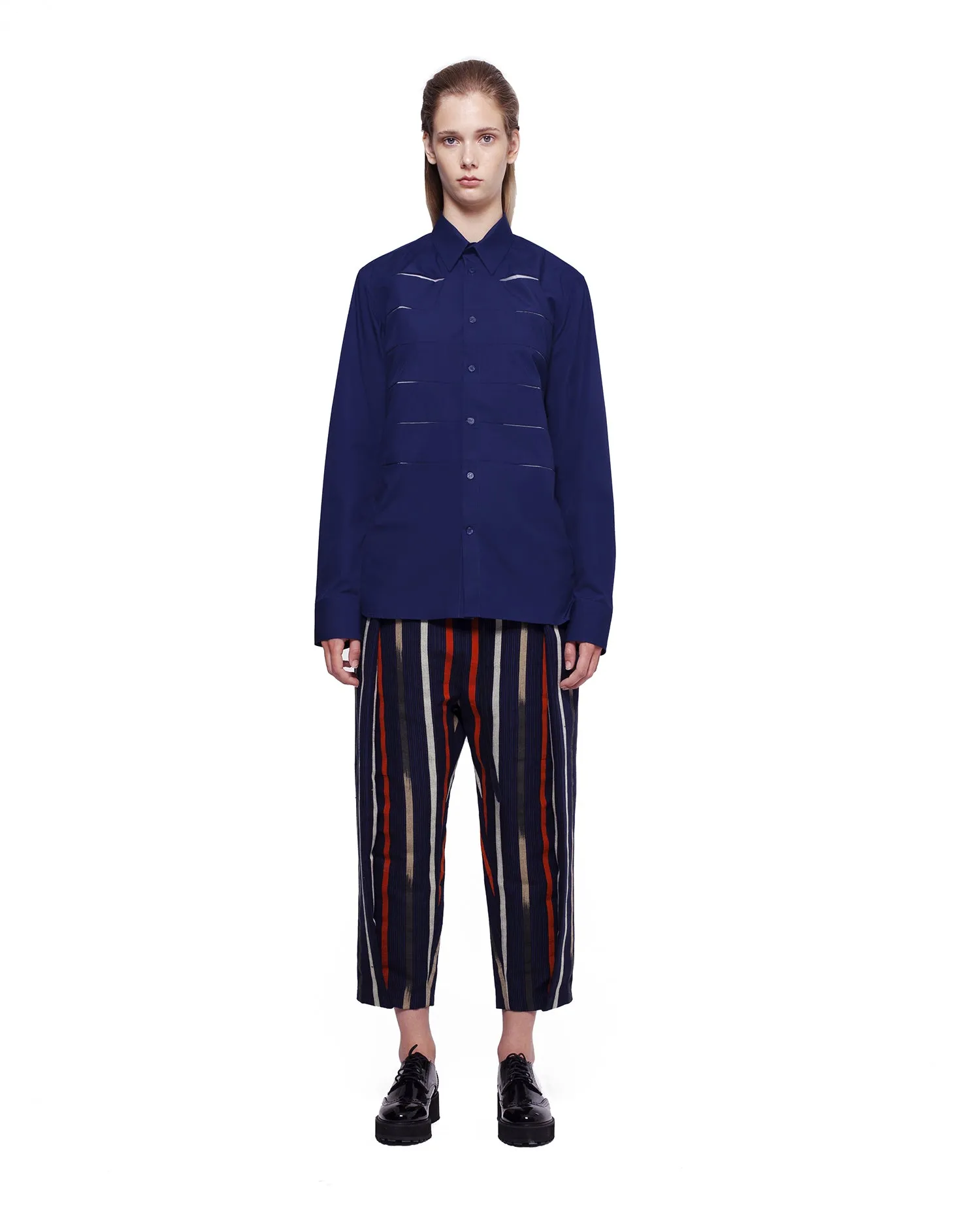 Peekaboo Slim-Fit Shirt - Navy/White