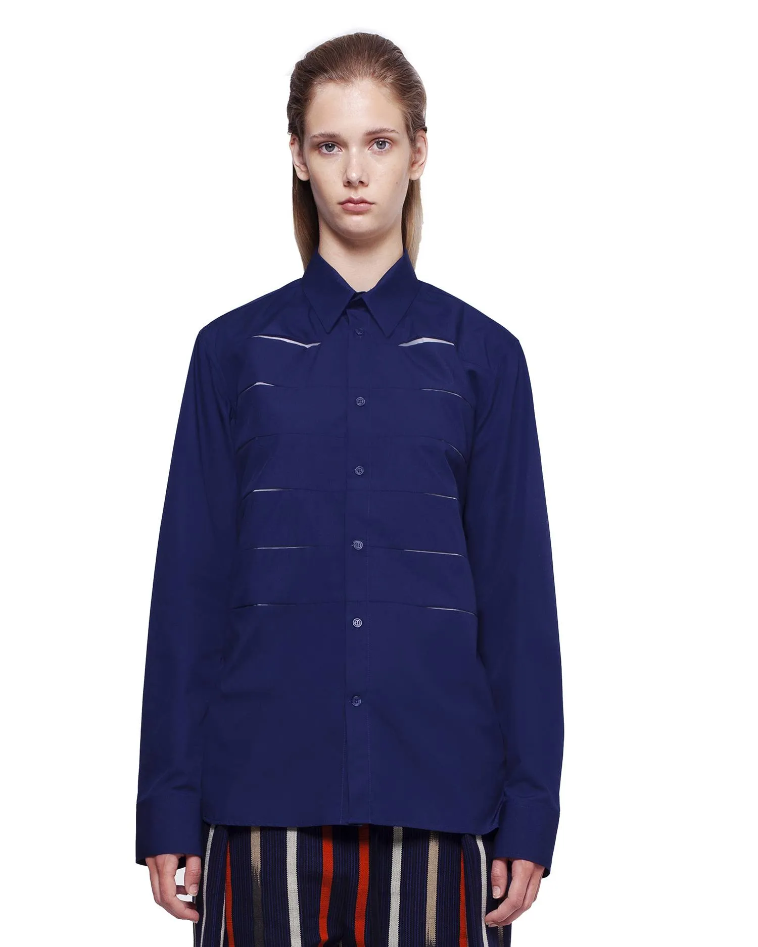 Peekaboo Slim-Fit Shirt - Navy/White