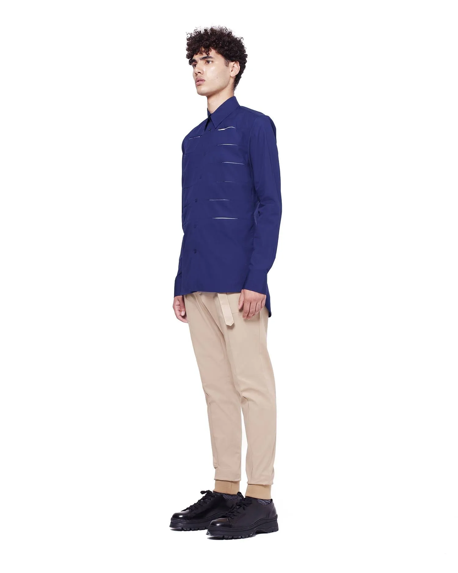 Peekaboo Slim-Fit Shirt - Navy/White