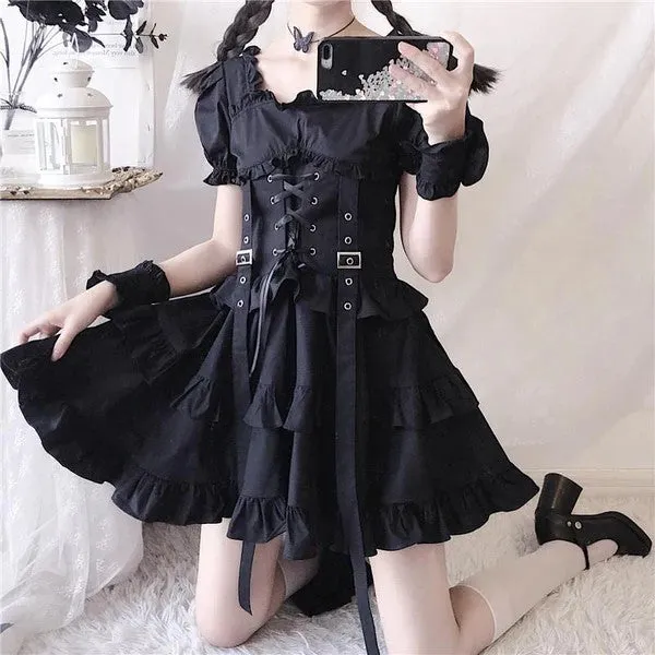 Presentyll Black Gothic Dress