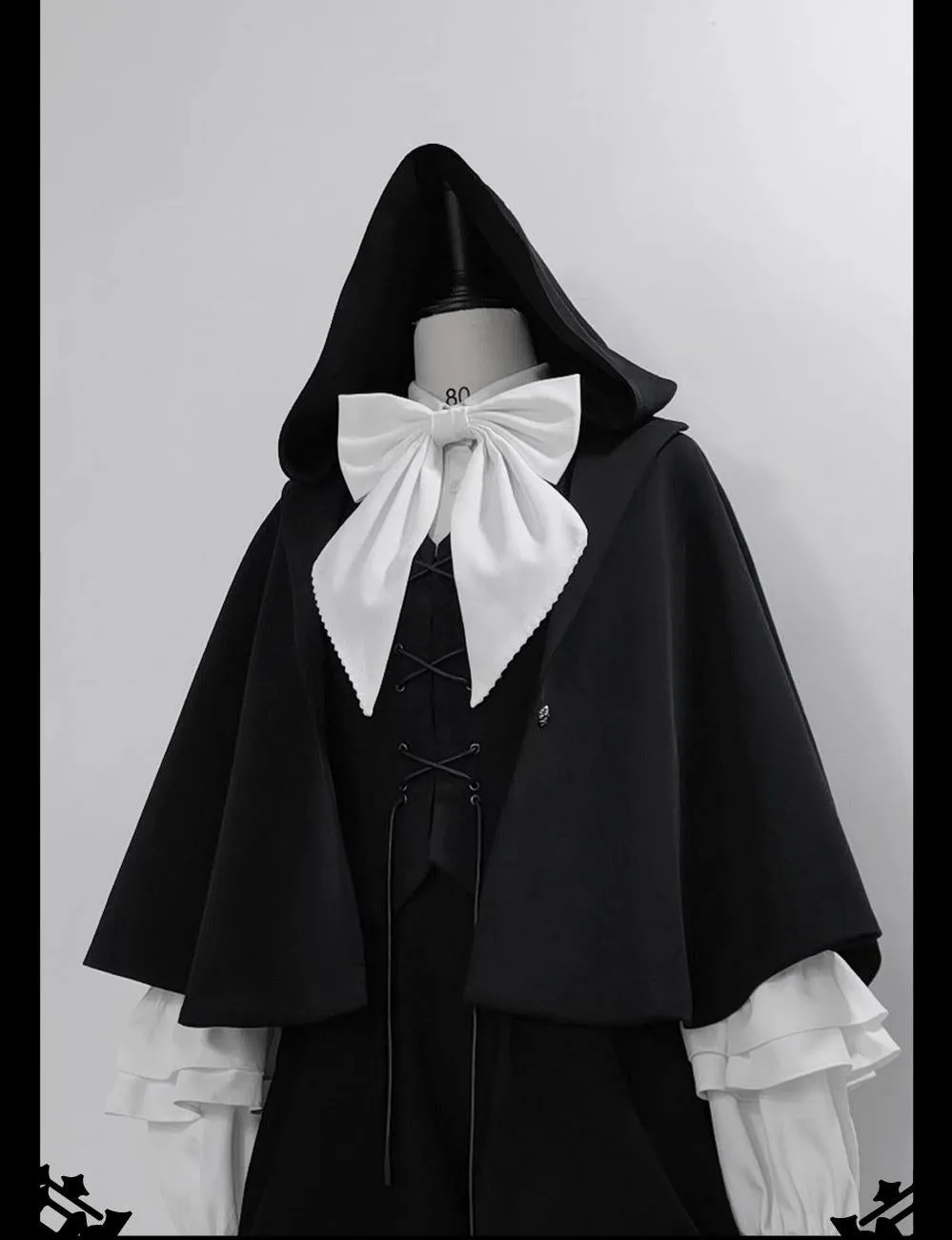 Princess Chronicles~Rabbit Feather~Black Ouji Lolita Vest Shorts Suit Prince Cloak Set