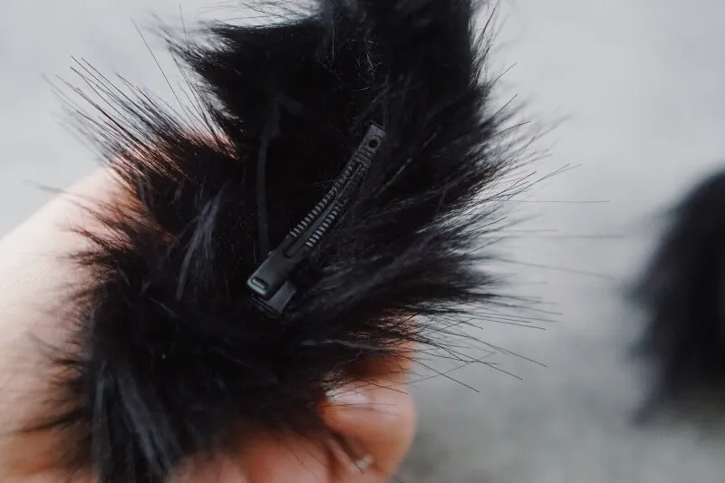 Punk Cat Ear Hair Clip with Cross Rings Chain