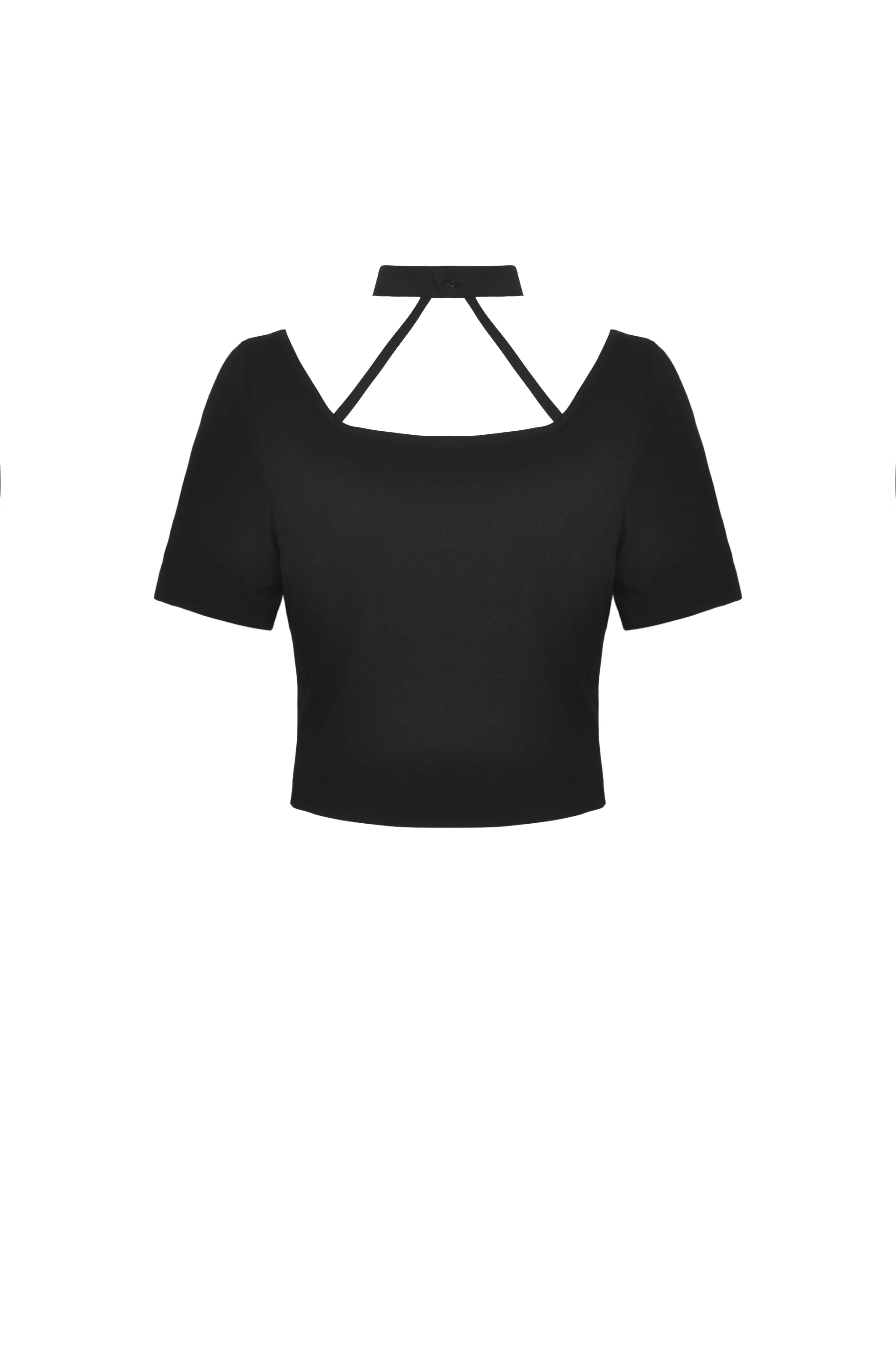 Punk chain chest squace neck top TW330