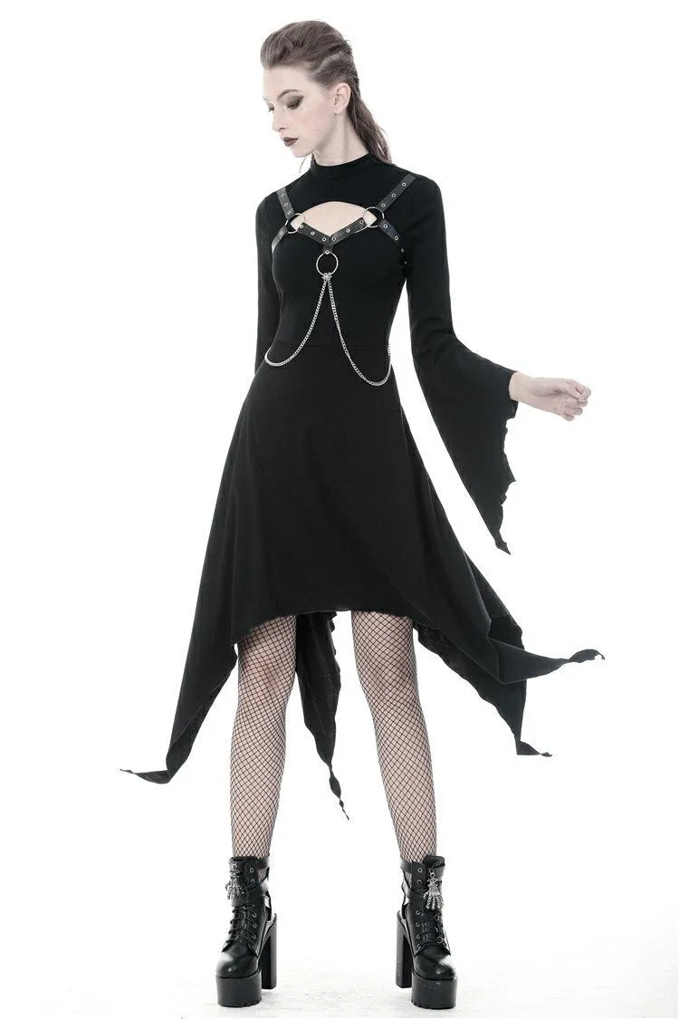 Punk chain long sleeves dress DW365