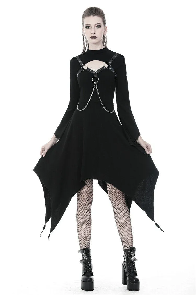 Punk chain long sleeves dress DW365