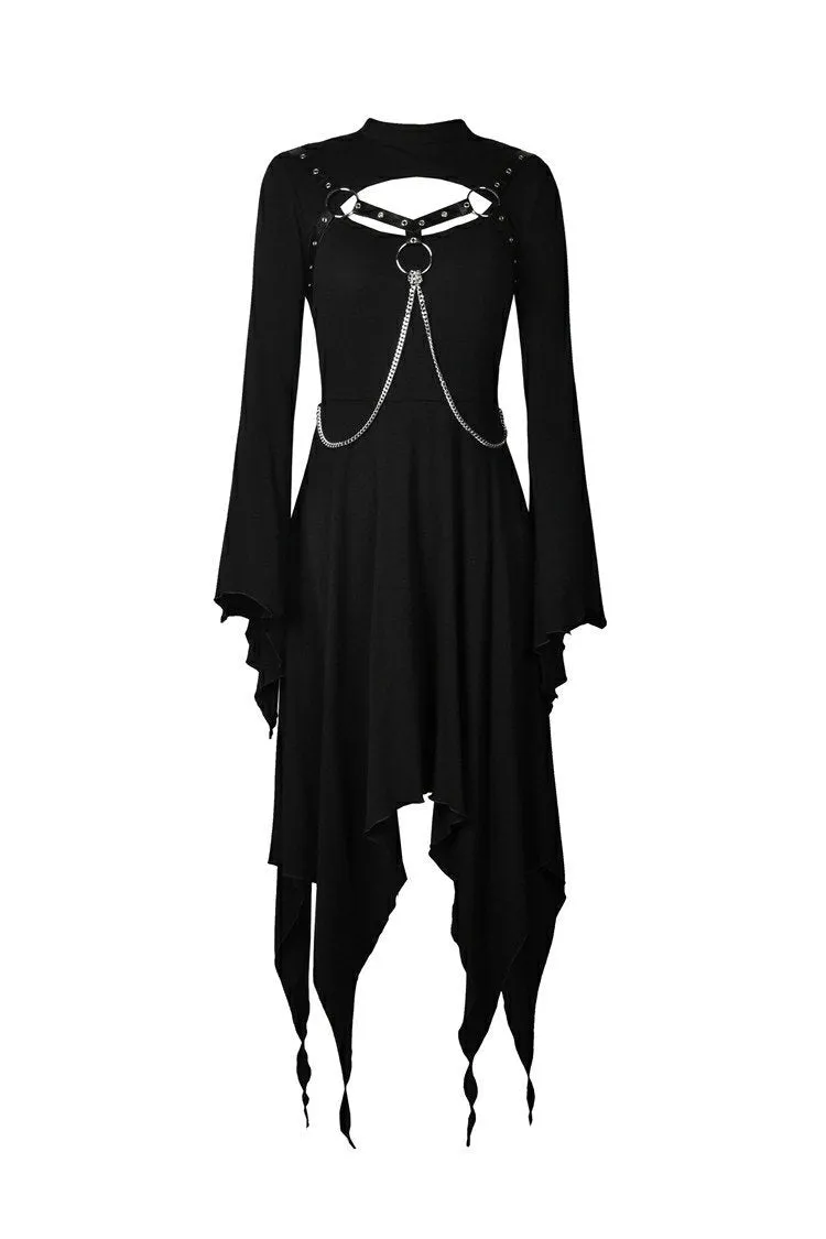 Punk chain long sleeves dress DW365