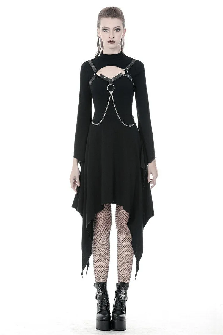 Punk chain long sleeves dress DW365