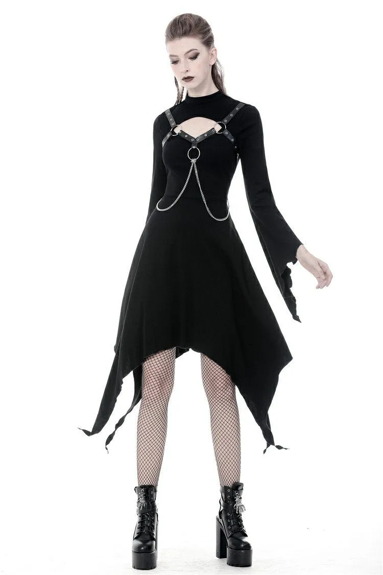 Punk chain long sleeves dress DW365