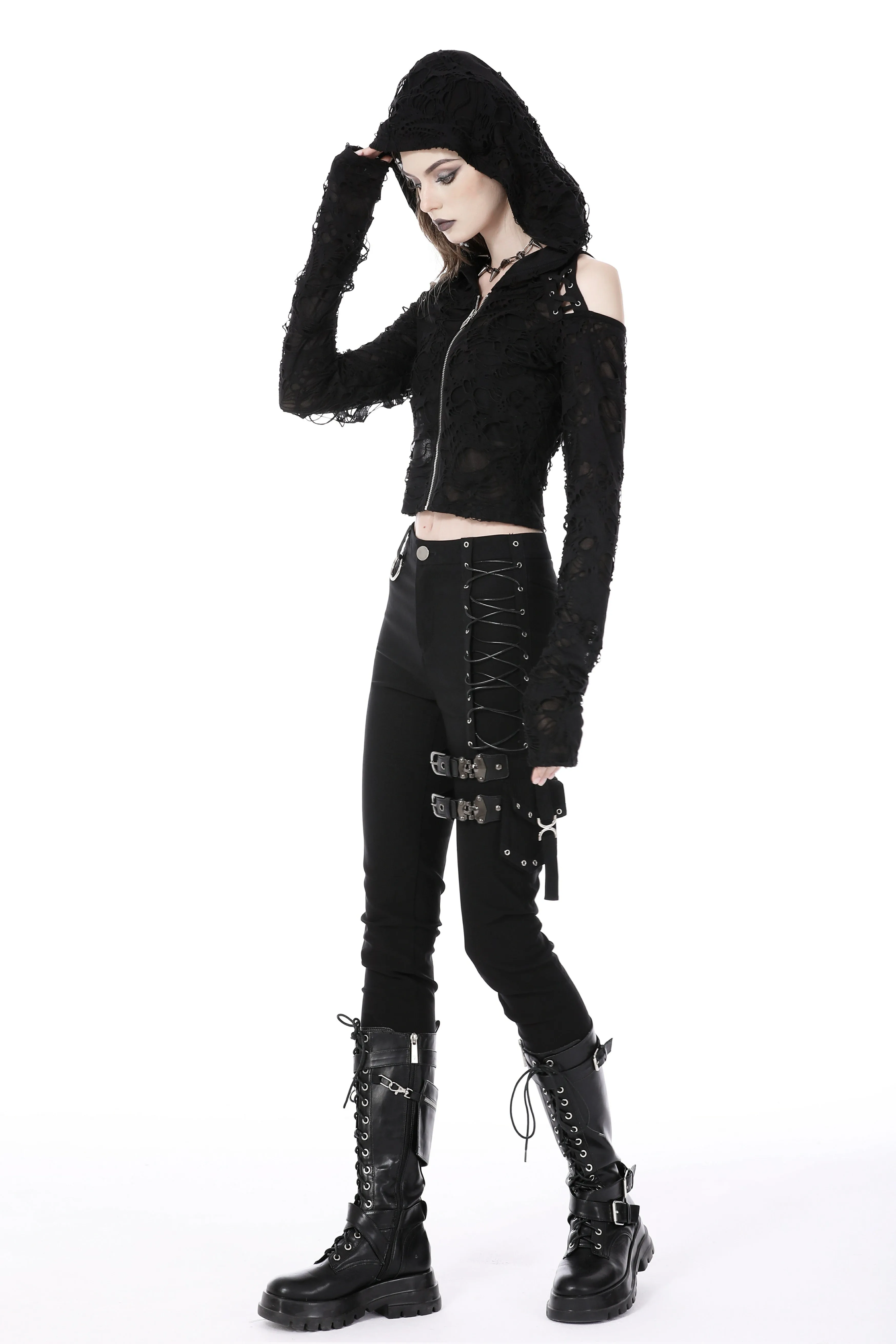 Punk locomotive rebel asymmetric trousers PW120