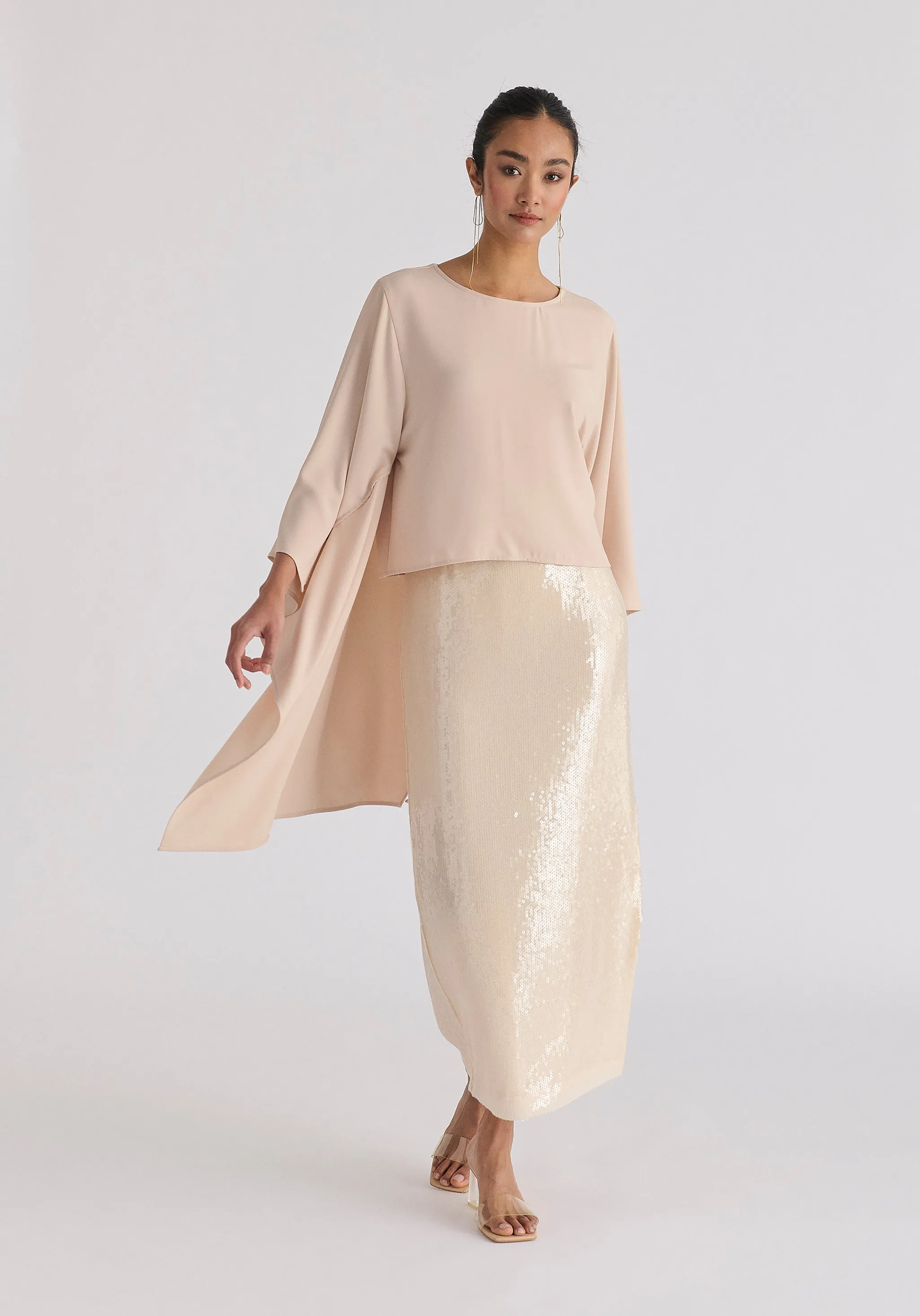 Round Neck Cape Top