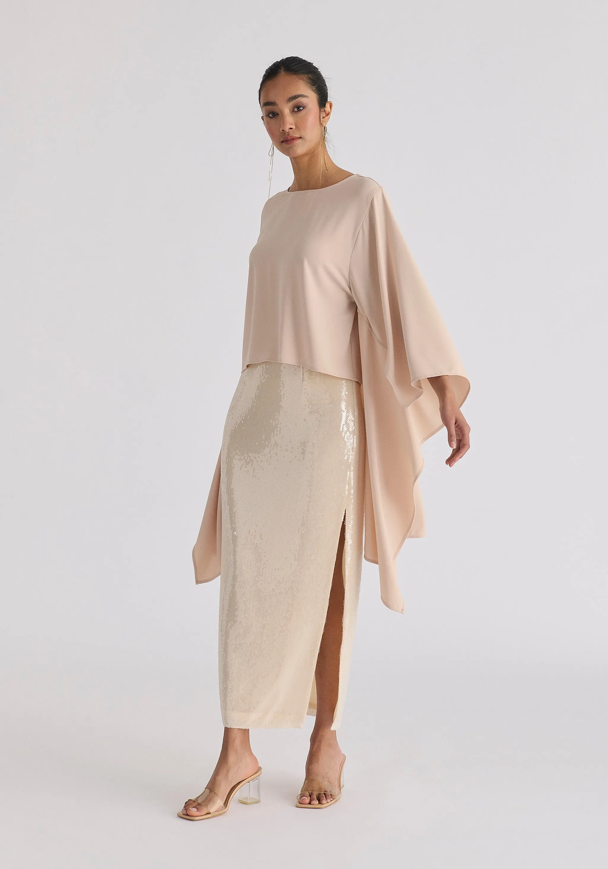 Round Neck Cape Top