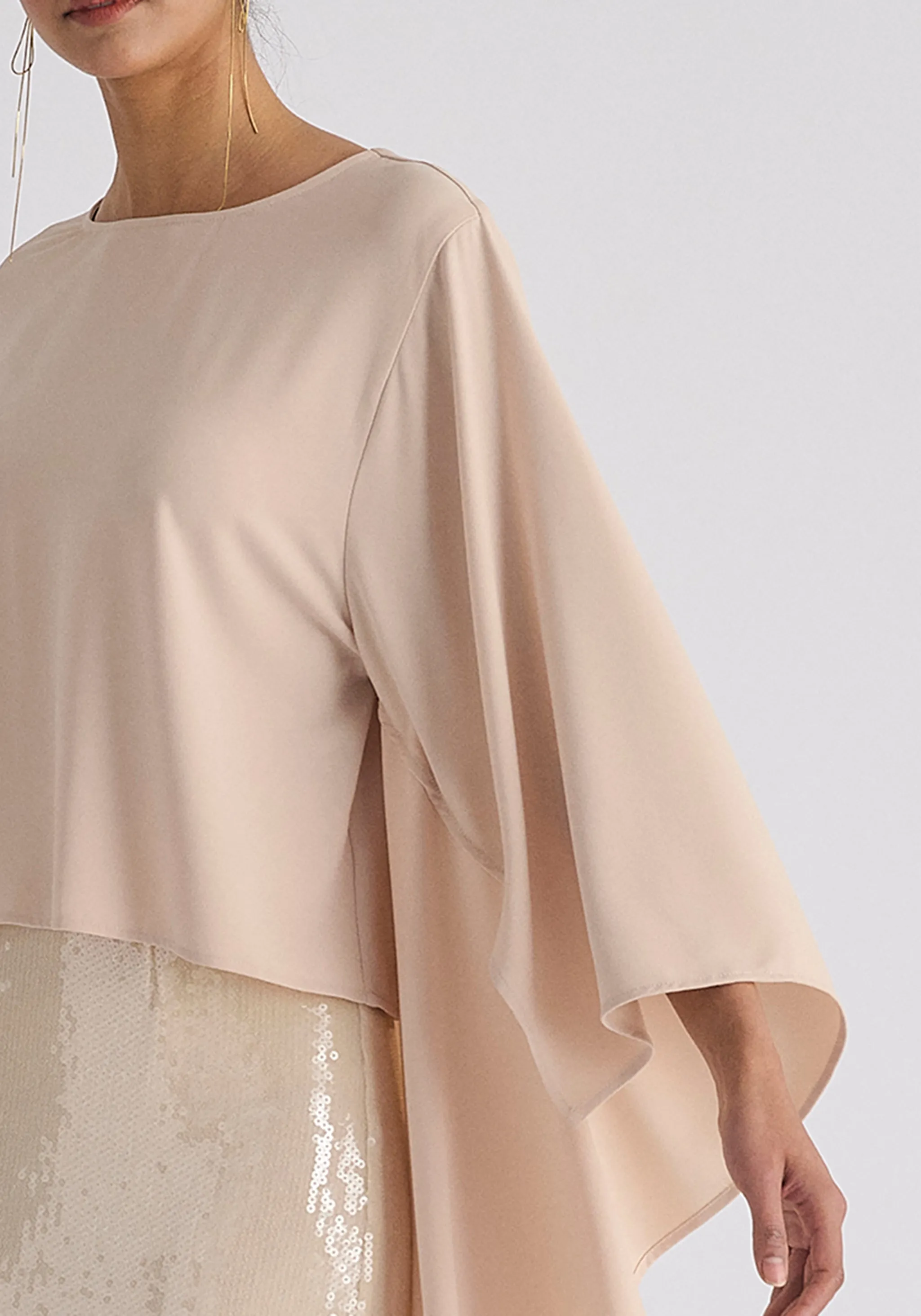 Round Neck Cape Top