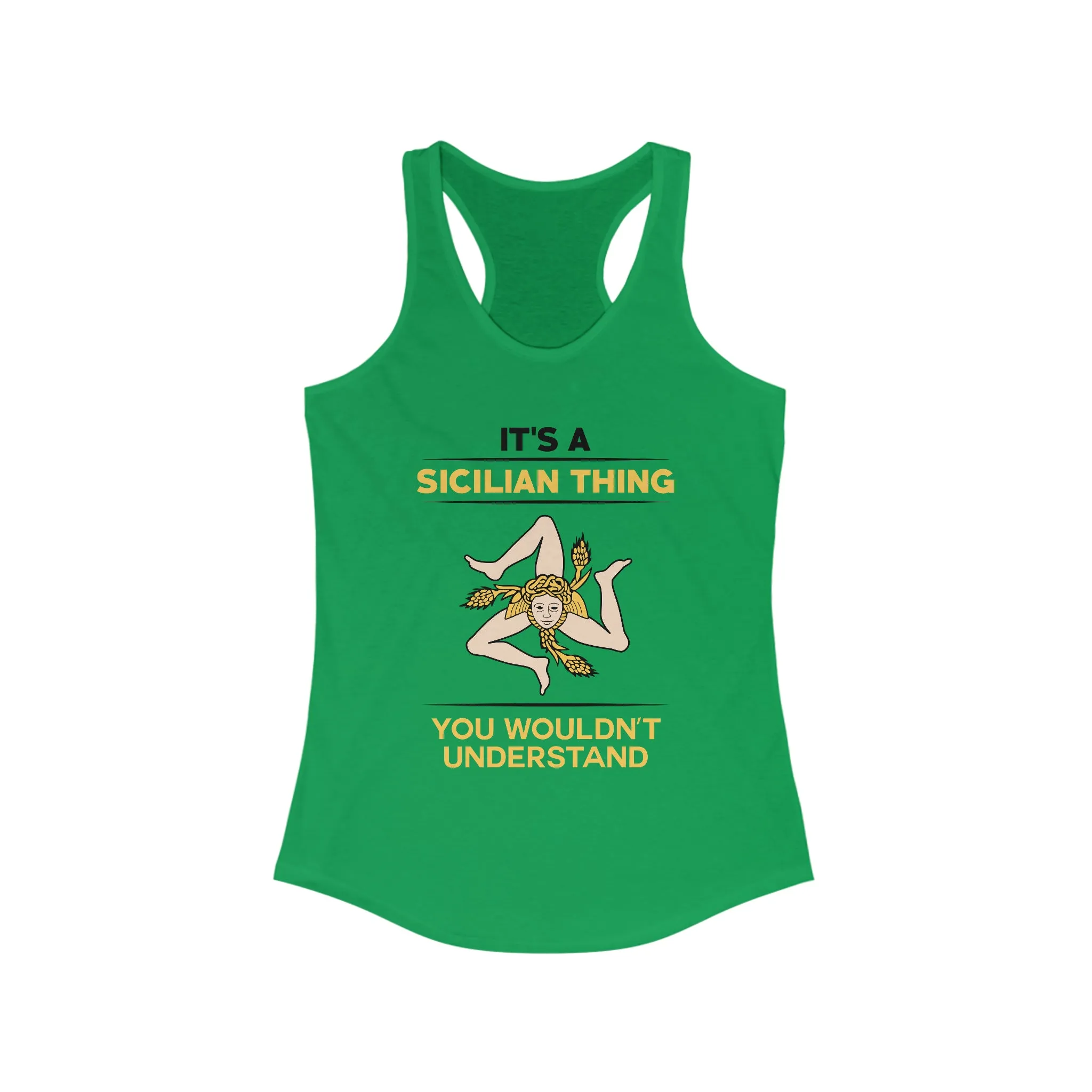 Sicily Italy Coat of Arms Shirts | Sicilian World Travel Gift | Women's Ideal Racerback Tank Top