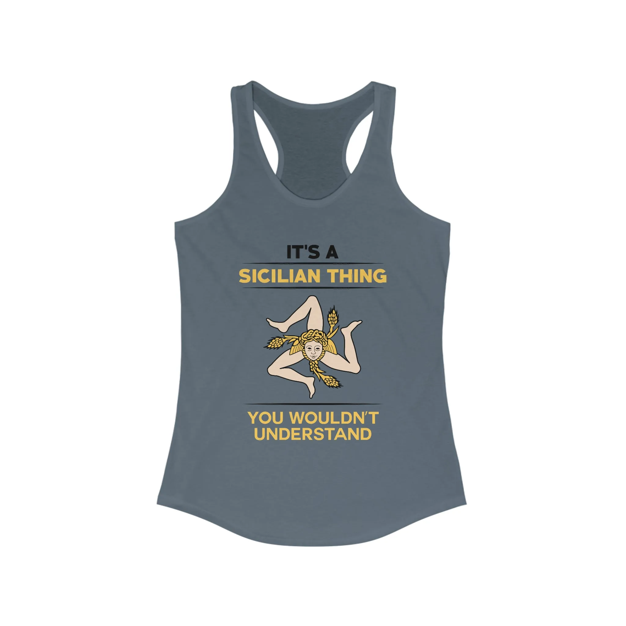 Sicily Italy Coat of Arms Shirts | Sicilian World Travel Gift | Women's Ideal Racerback Tank Top
