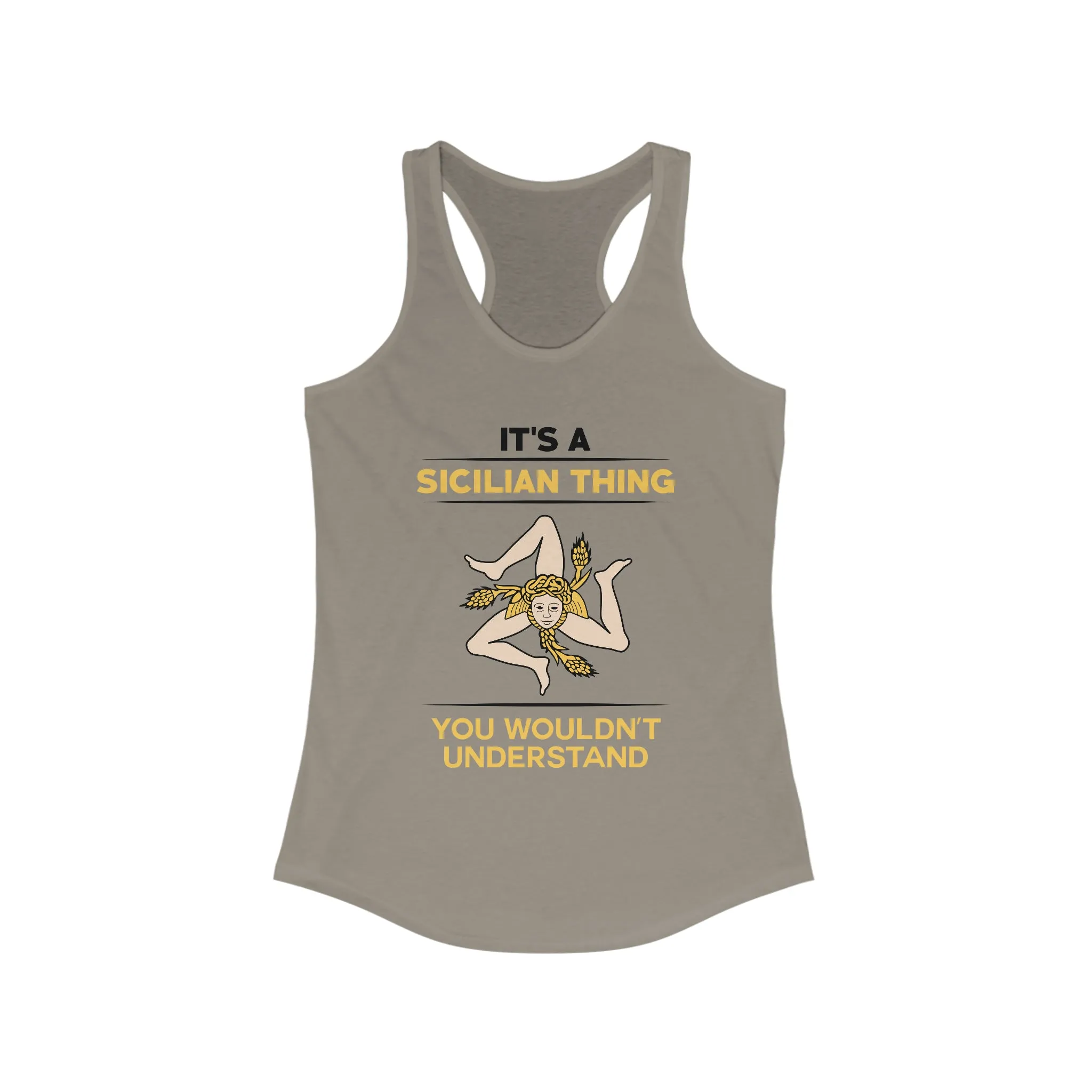 Sicily Italy Coat of Arms Shirts | Sicilian World Travel Gift | Women's Ideal Racerback Tank Top