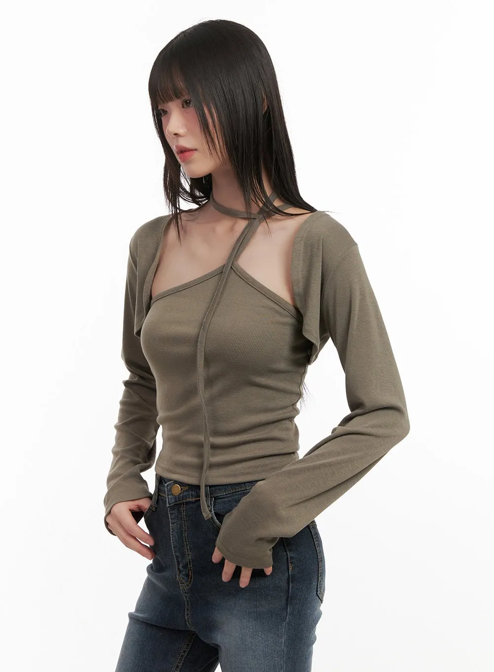 Slim-Fit Bolero & Cami Set CJ506