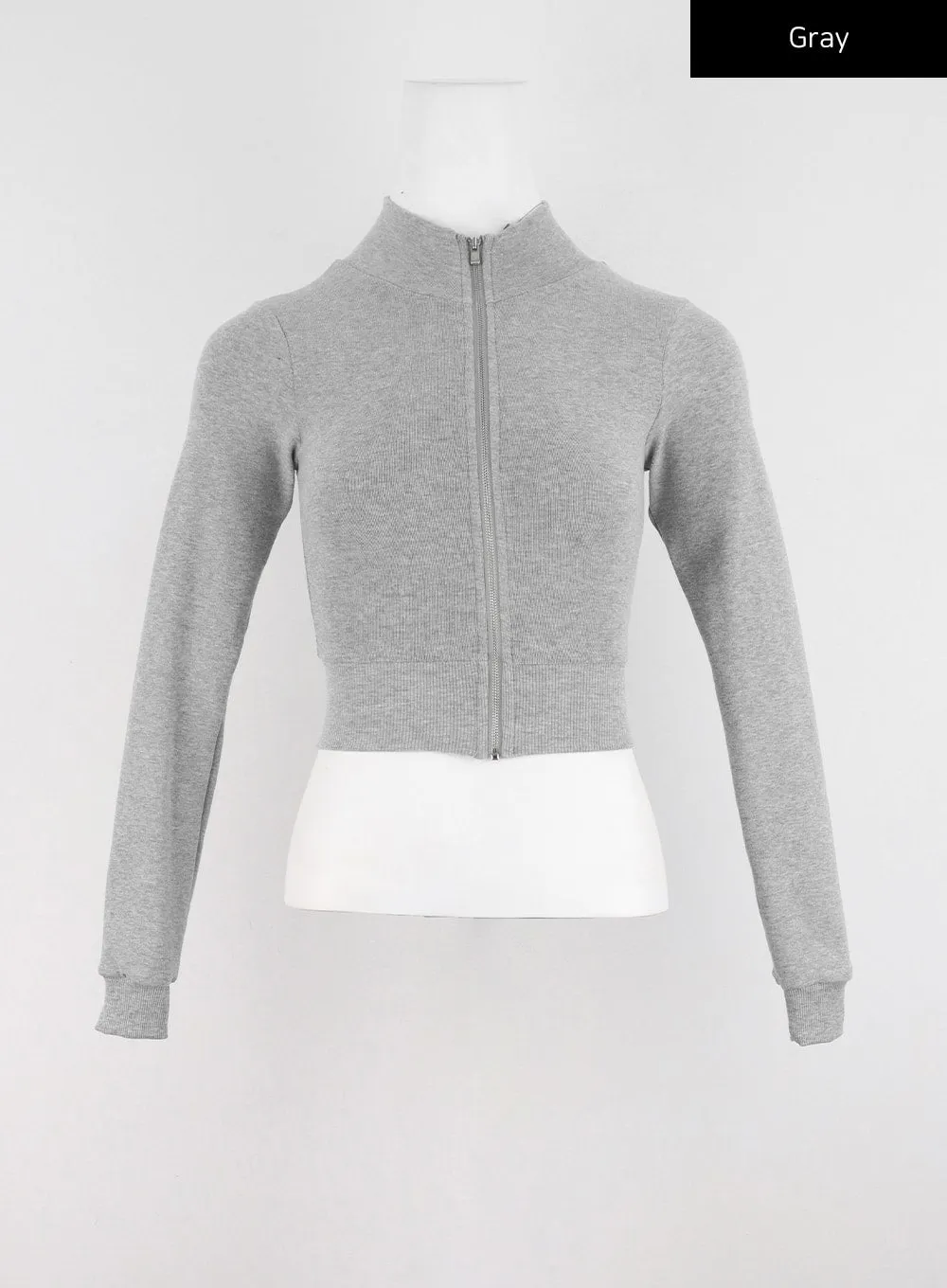 Slim Fit Crop Zip-Up IO326
