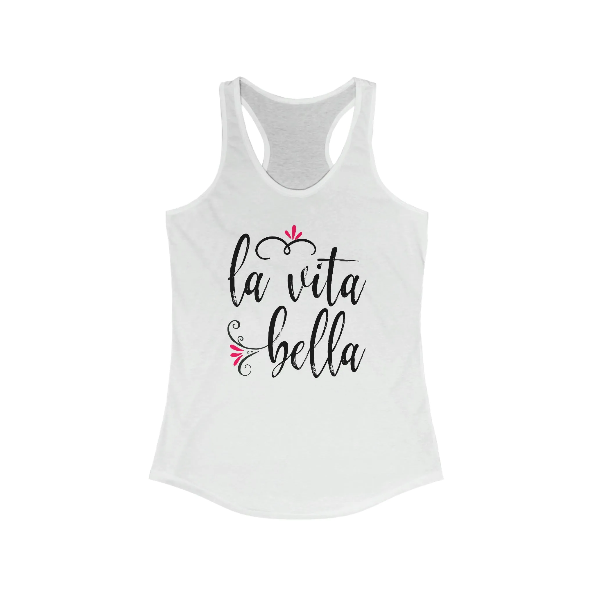 The Bella Vita Good Life World Travel Lover T-shirt | Italy Travel Gift | Women's Slim-fit Racerback Tank Top