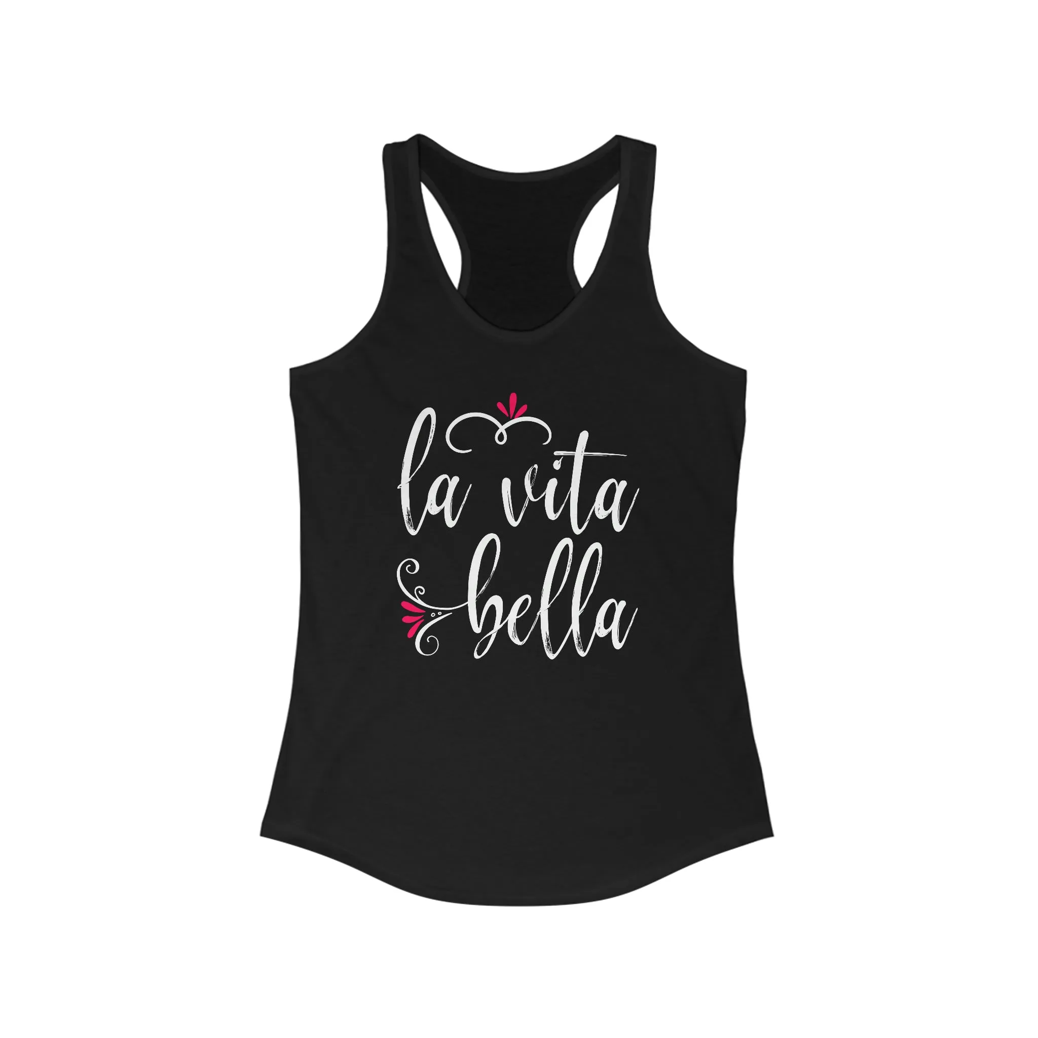The Bella Vita Good Life World Travel Lover T-shirt | Italy Travel Gift | Women's Slim-fit Racerback Tank Top