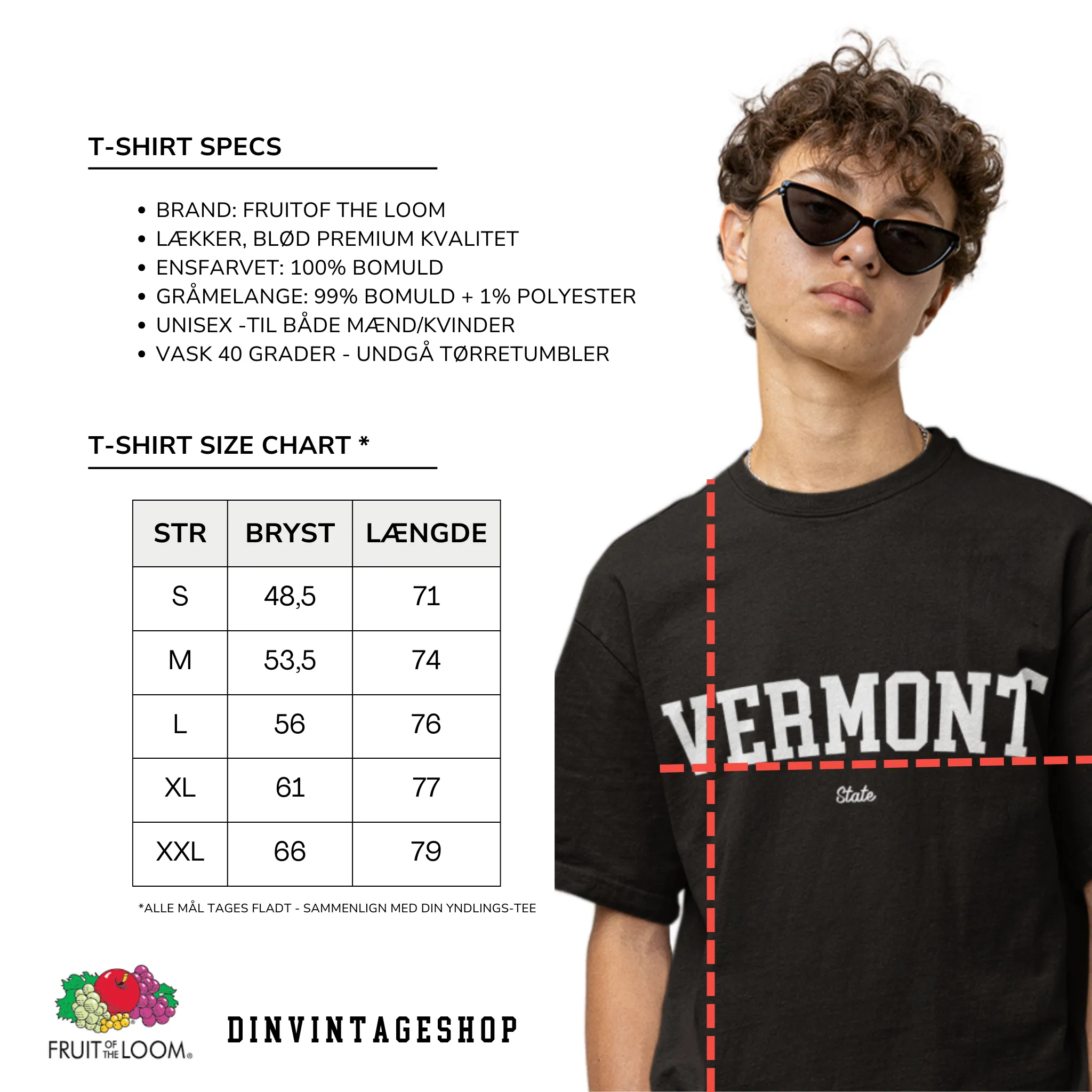 VERMONT SPORT (GRØN) T-SHIRT - NAVY