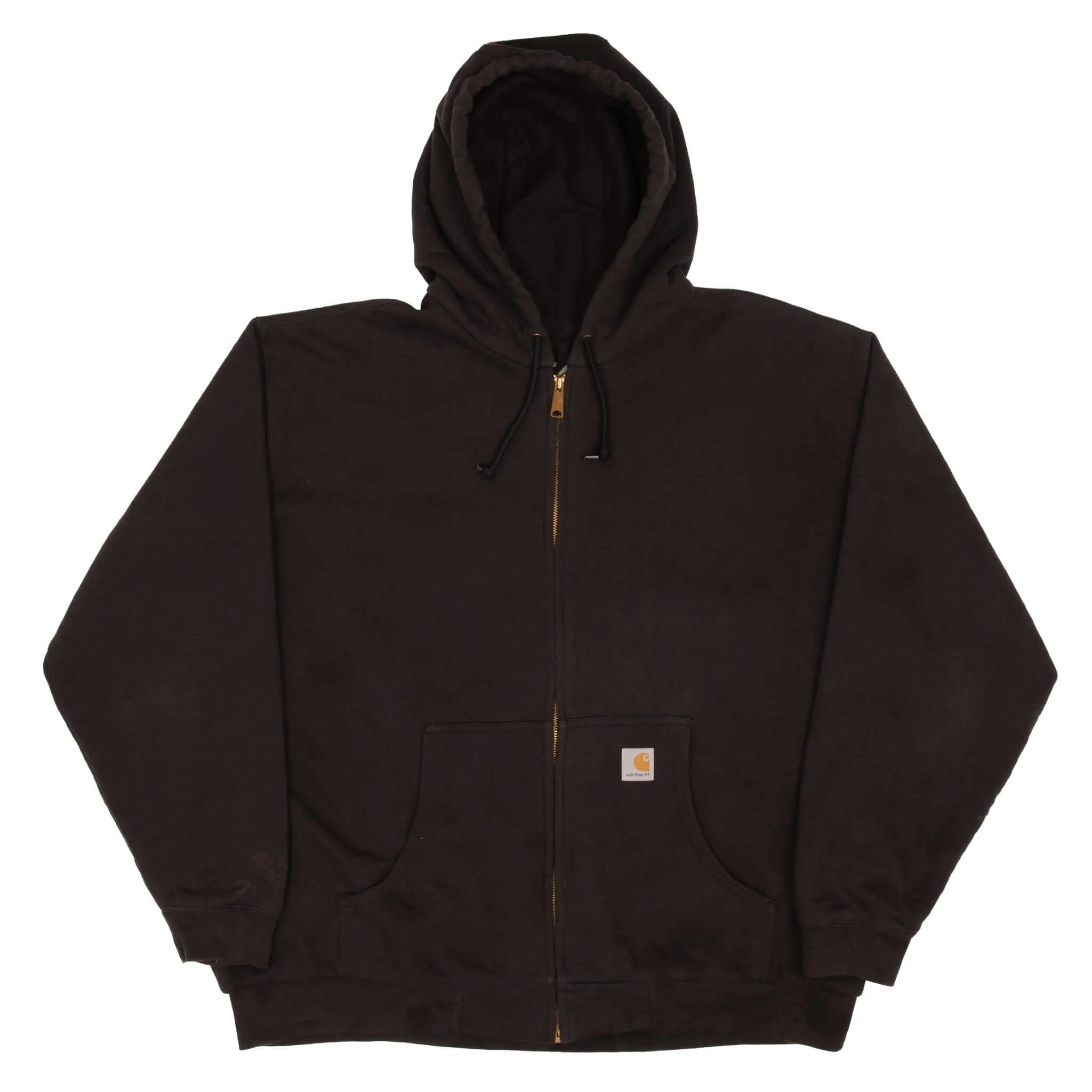 VINTAGE CARHARTT HEAVYWEIGHT FULL ZIP BLACK HOODIE SWEATSHIRT SIZE 2XL