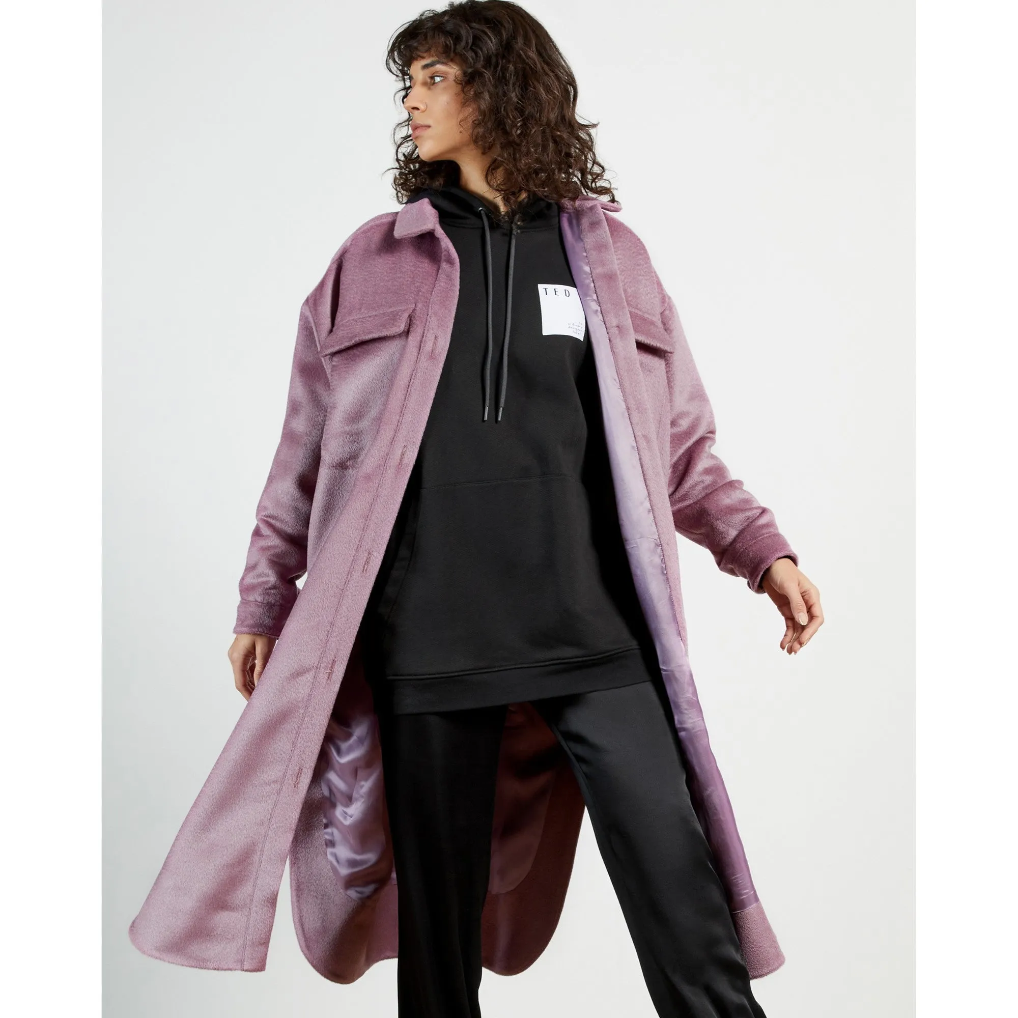 Women Peckl-Wool Shacket - Light-Purple