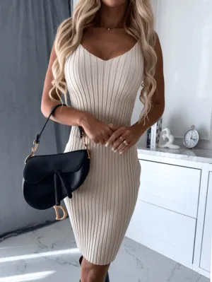 Women's Knit Sleeveless Midi Dress & Sweater Set