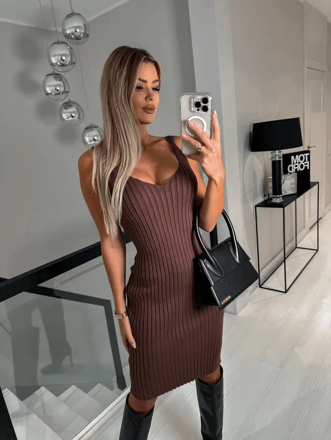 Women's Knit Sleeveless Midi Dress & Sweater Set